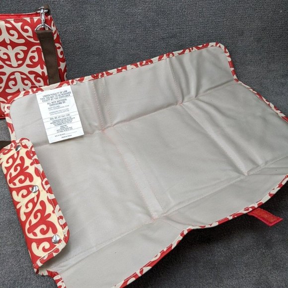 Infantino Savvy Bag Diaper Bag with Changing Pad Red Cream Printed - Picture 6 of 14